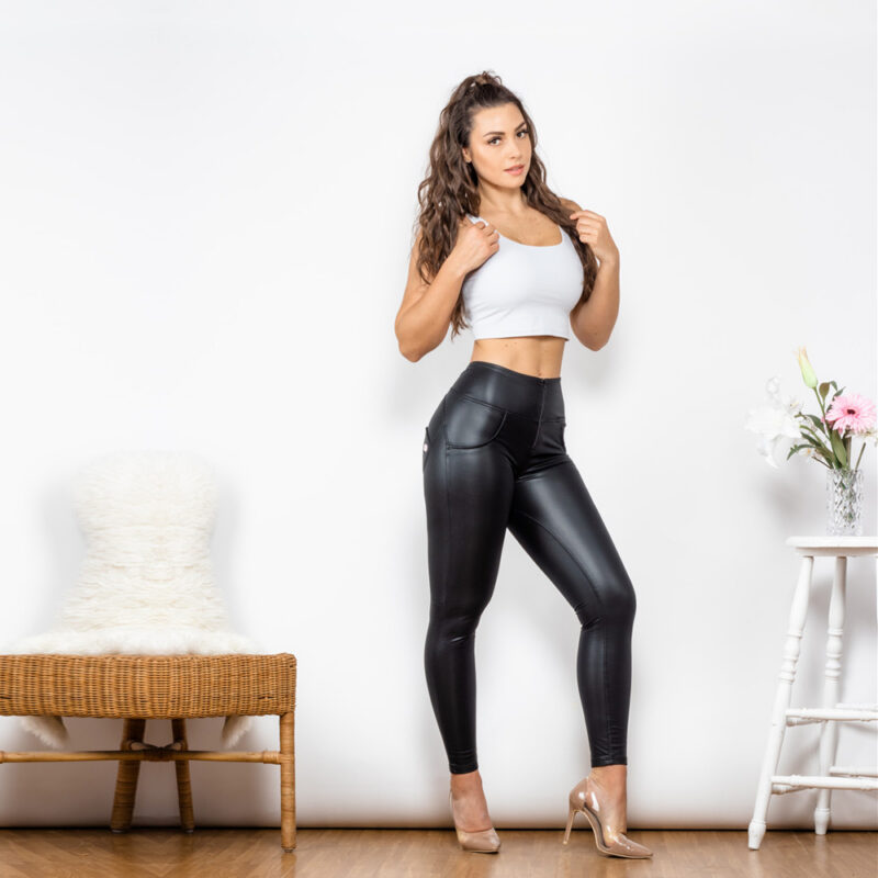Melody High Waist Leather Black Matte - Image 8
