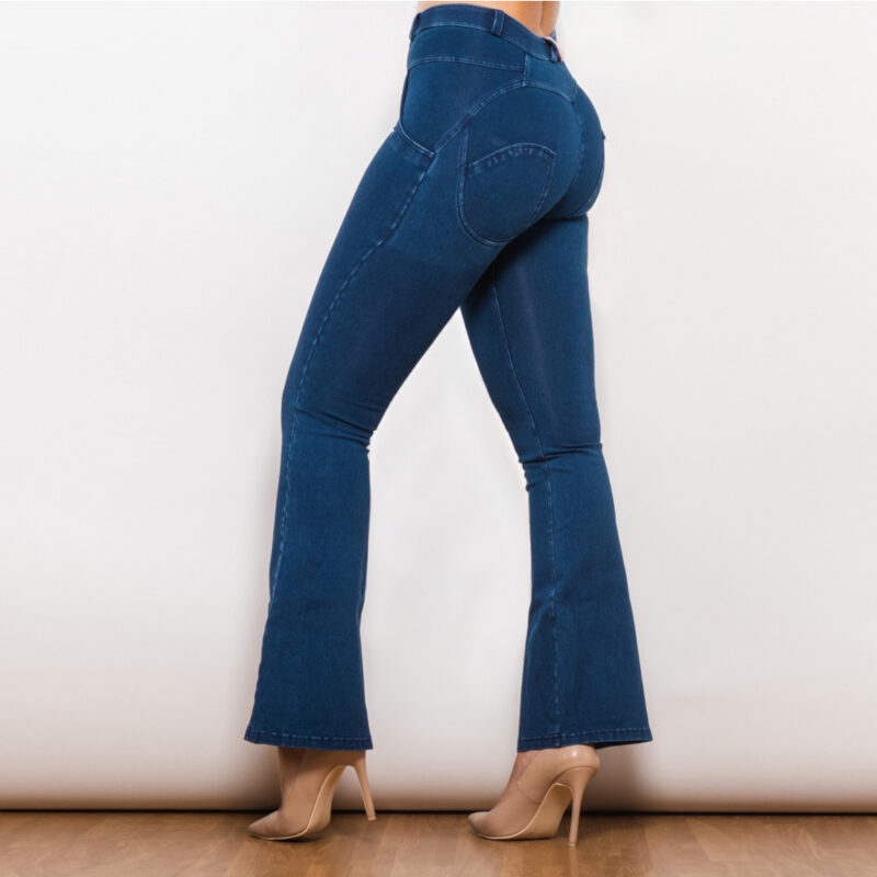 Melody Mid Waist Dark Blue Denim Flared - Image 5